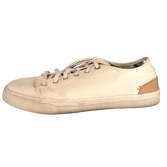 TOMS Birch Heritage Travel Lite Canvas Lace Up Sneaker Size 9 Natural Canvas - Picture 2 of 16